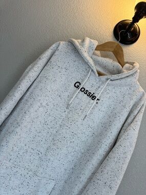 Glossier Speckled Light Gray Hoodie with Black Logo - O Rodrigo WNBA